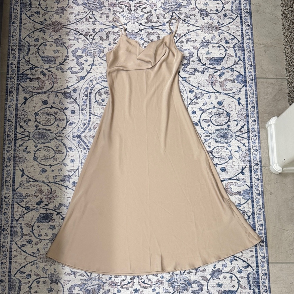 SHEIN Backless Beige Dress